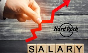 A picture of the word "salary" with an arrow going up for a story about how the Seminole Tribe credits employee raises as part of the reason for success.