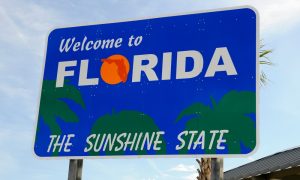 A 'Welcome to Florida' sign