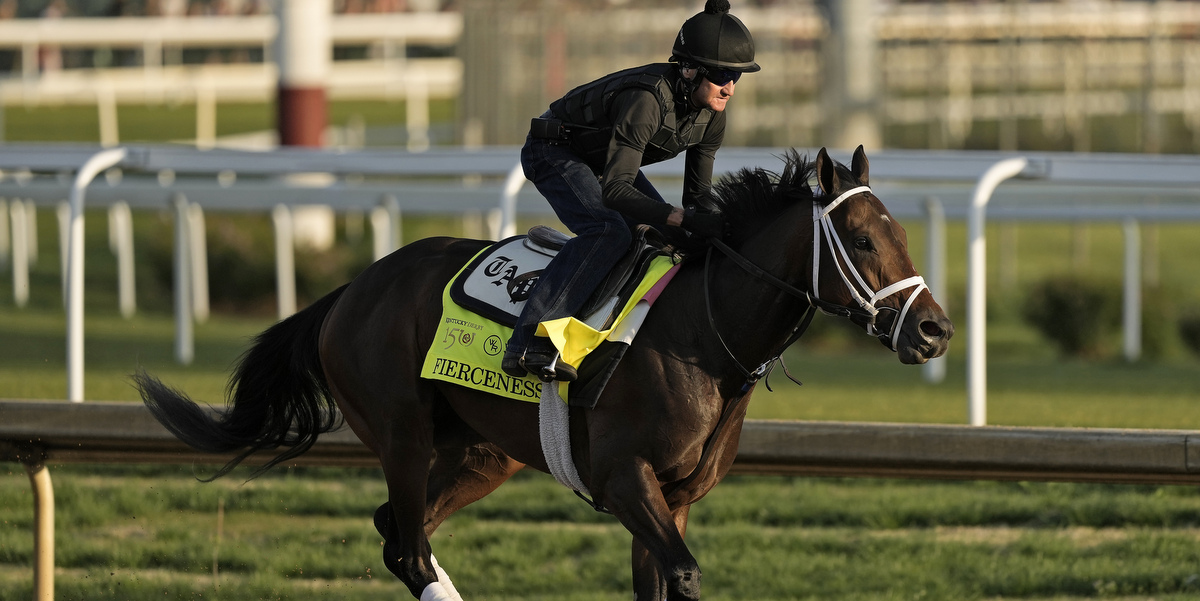 Fierceness practicing for the Kentucky Derby