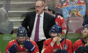 The Florida Panthers bench during the 2024 Stanley Cup Final