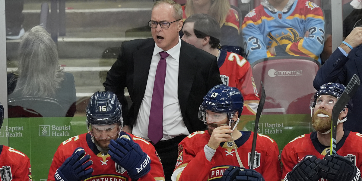 The Florida Panthers bench during the 2024 Stanley Cup Final