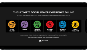 Global Poker home screen on mobile