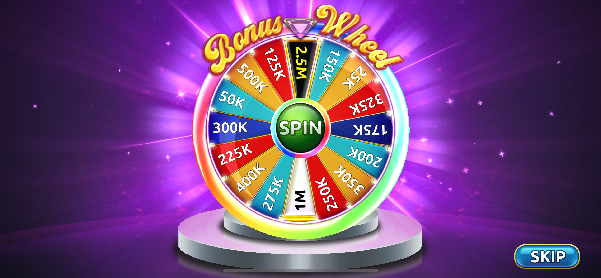 Hard Rock Social Casino bonus wheel