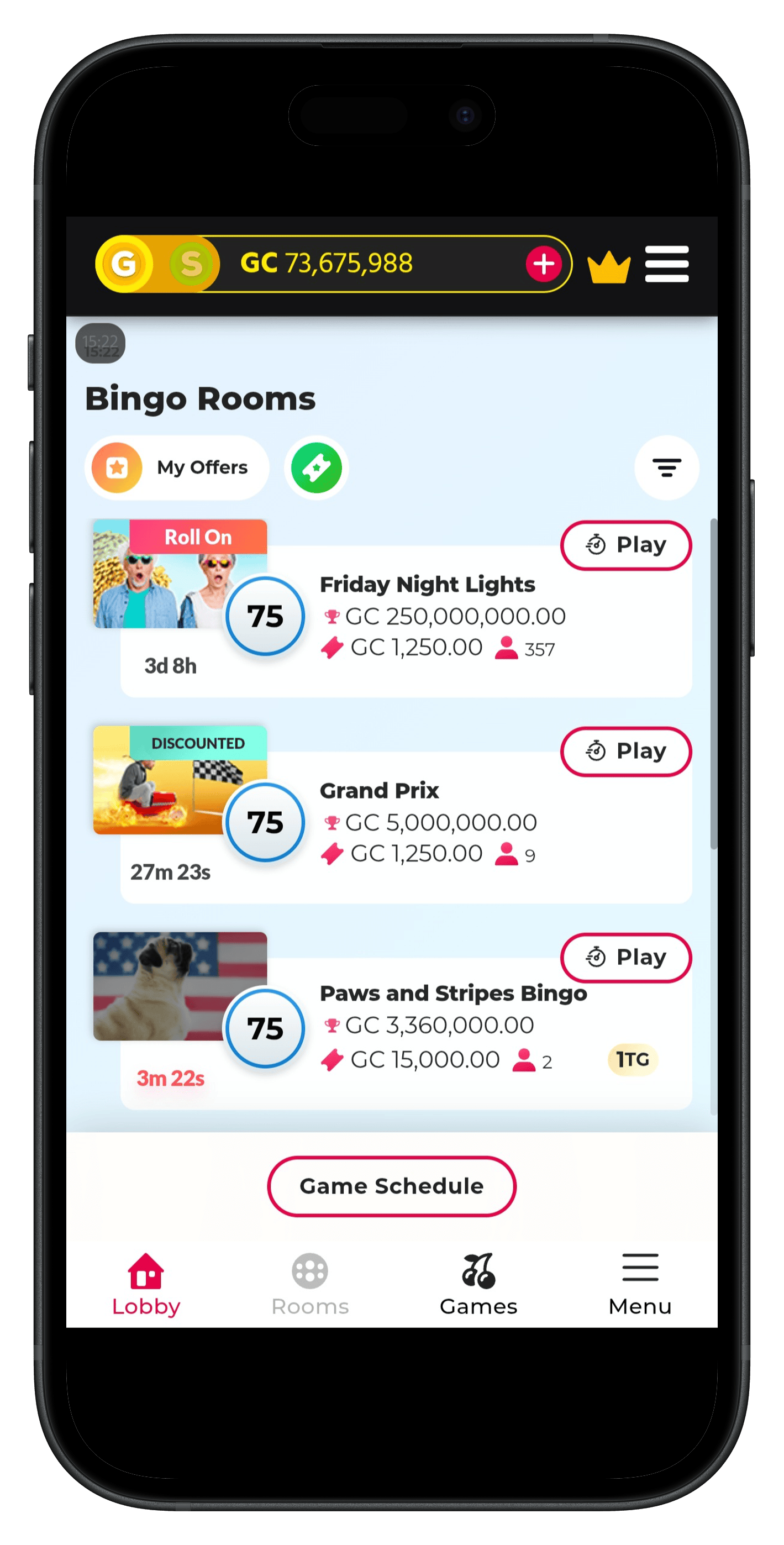 Chumba Casino Bingo Screenshot Portrait