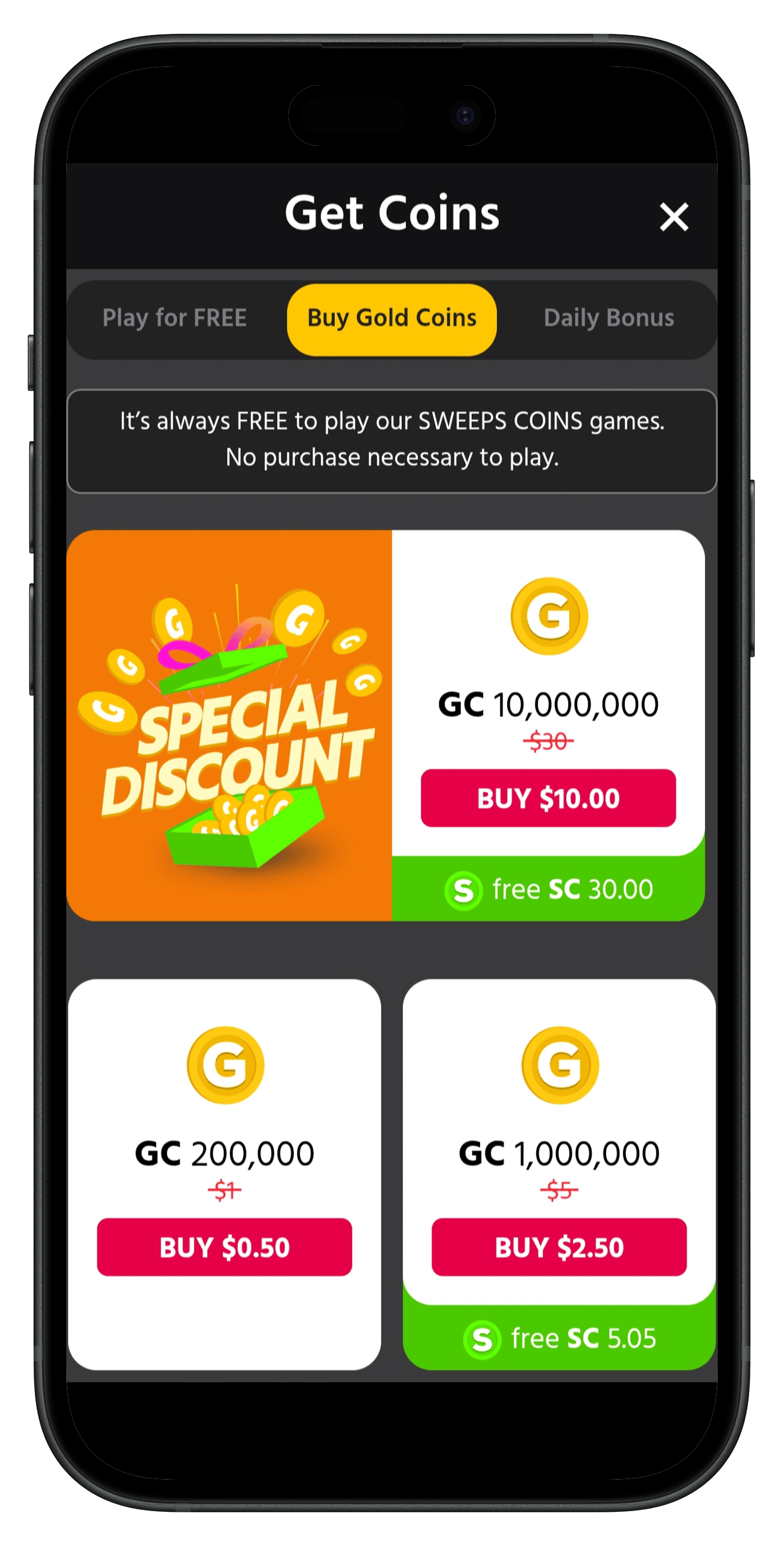 Chumba Casino Buy Gold Coins Screenshot-portrait
