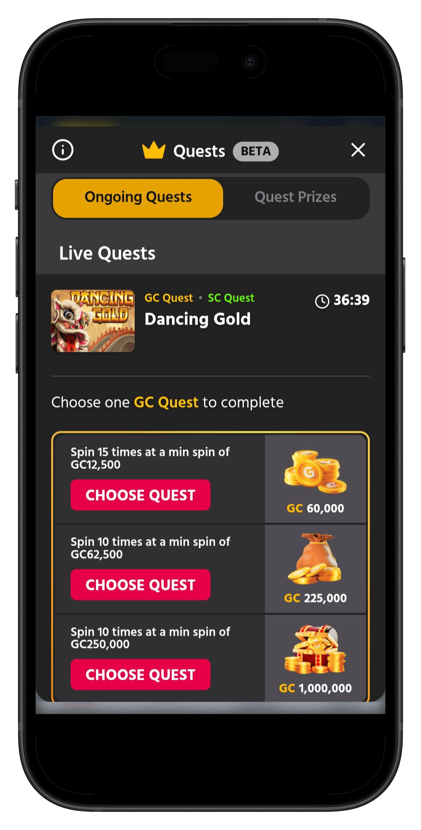 Chumba Casino Quests Screenshot Portrait