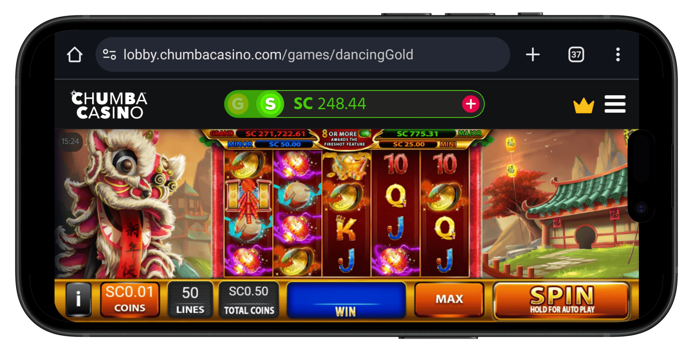 Chumba Casino Slot Play Screenshot Landscape