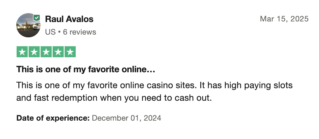 Chumba Casino TrustPilot Review 1