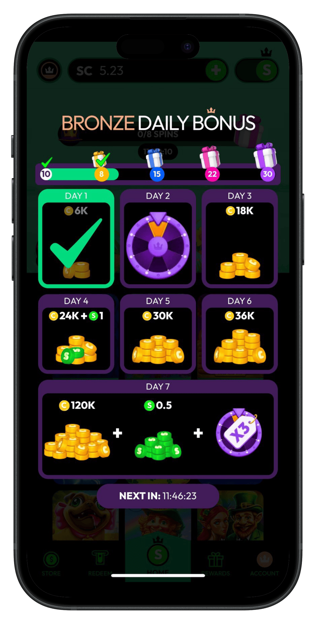 Crown Coins Casino Daily Bonus