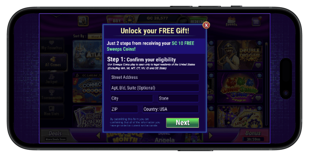 LuckyLand Confirm Eligibility