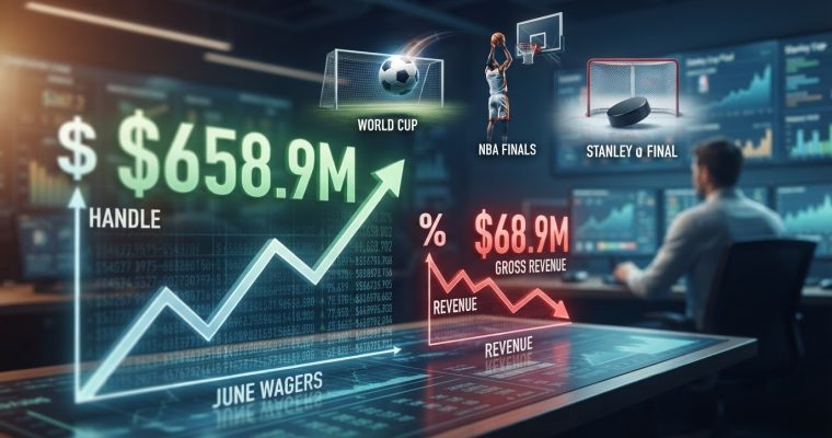 Ohio Sports Betting Handle Climbs to $658.9M in June as Revenue Slips 8%